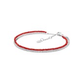 Bratara tennis cu coral rosu si cristale cu argint DiAmanti MS25260B-G